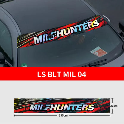 Milfunters carro decorativo à prova dwaterproof água pára-brisa dianteiro personalizado criativo adesivos carro diy moda novo estilo decalque
