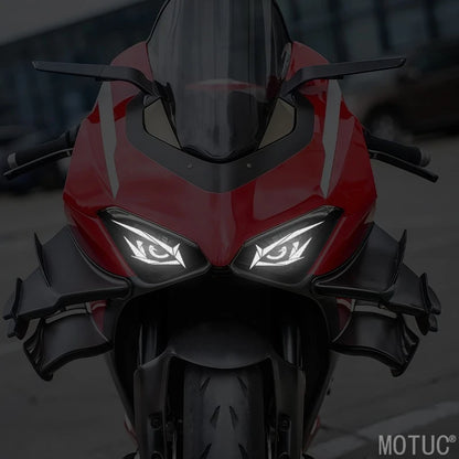 1 Par de Adesivos Criativos Refletivos Olhos de Monstro para Moto, Impermeáveis, para Farol, Tanque de Combustível e Carroceria de Scooter, Decalques de Vinil DIY