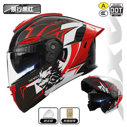 Capacete de motocicleta com certificação 3C&DOT, masculino e feminino, modular, quente para o inverno, quatro estações, capacete de segurança para scooter elétrica