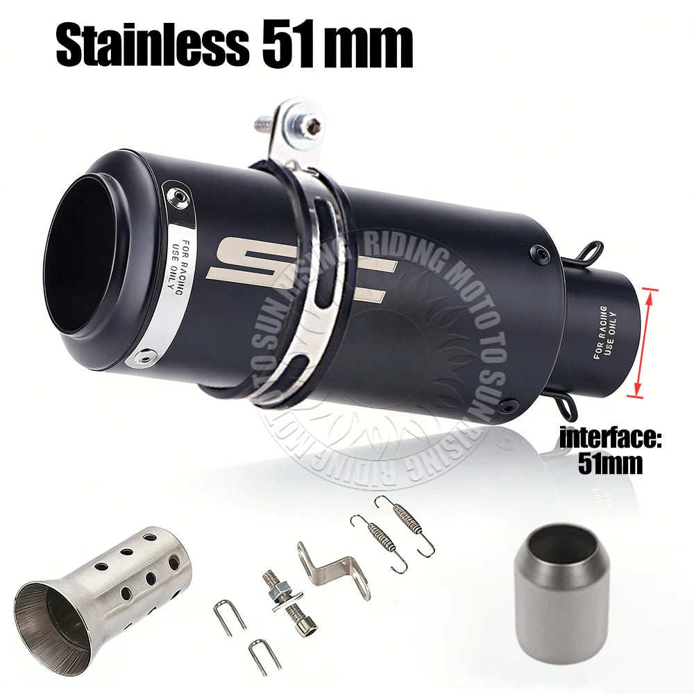 51/60/63mm inoxidável sc moto escape & db assassino para gp projeto de corrida silenciador tubo cauda atualização modificado