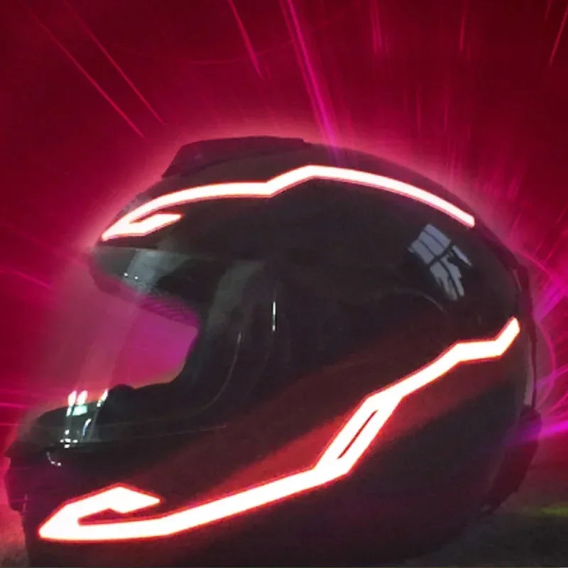 Motorcycle Helmet Light 4 in 1 EL Light 3 Mode Led Helmet Light Night Riding Signal Helmet Strip Decoration Accessories Kit