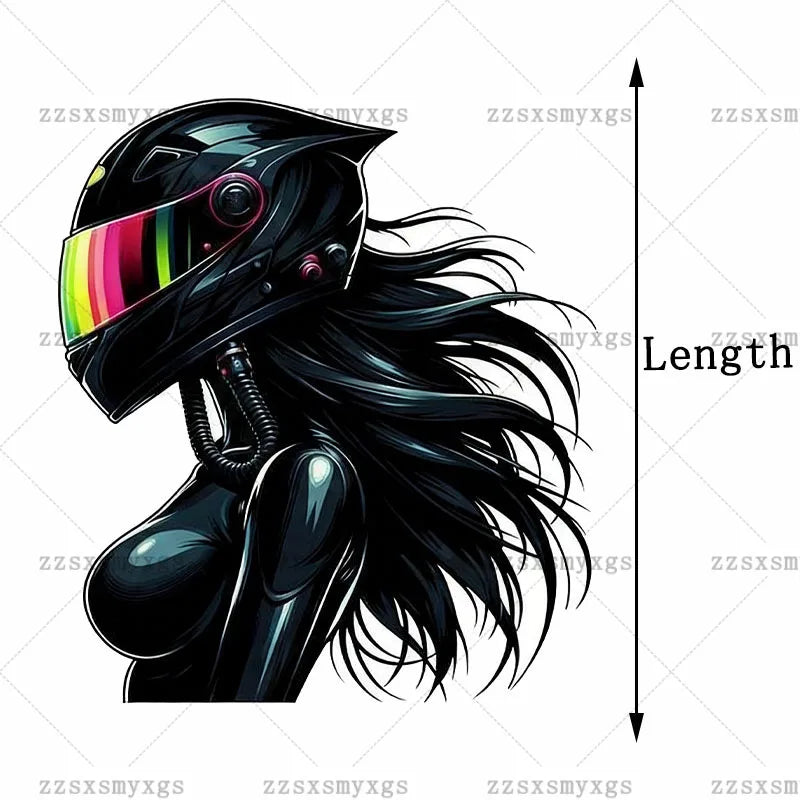 Adesivos de carro para meninas com tema escuro, adequados para corpo de carro, pára-brisa, capacete de motocicleta, porta-malas, decalque de vinil, acessórios de carro