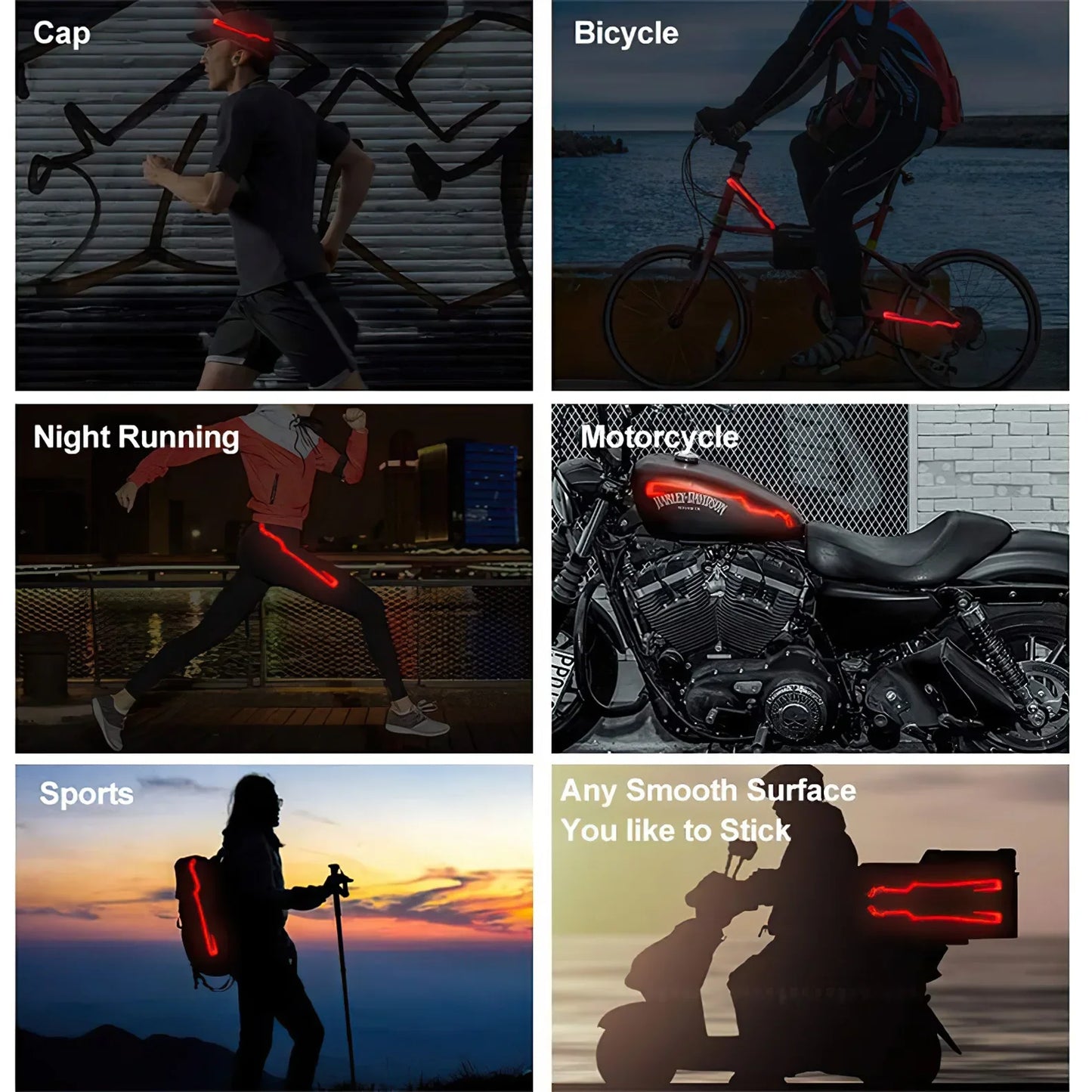 Helmet Strip EL Sticker Led Helmet Light Strip Motorcycle Helmet Light Night Riding Accessory Waterproof LED Cold Light Amagi
