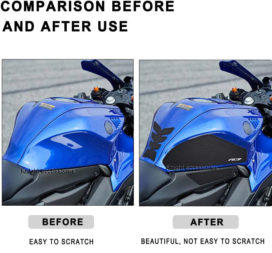 Almofada lateral do tanque de combustível para r7 yzf r7 yzfr7 r7 2021-2025 protetor adesivos decalque gás joelho aderência almofada de tração tanque r7 2025