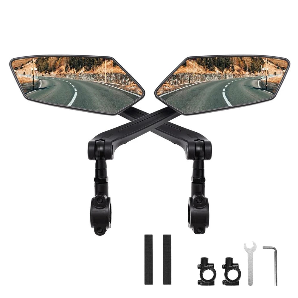 Bicicleta Retrovisor DOMEN 360 °   Girar espelho grande angular ajustável, guidão de bicicleta de estrada, espelhos retrovisores, acessórios de bicicleta