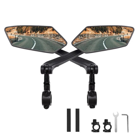 Bicicleta Retrovisor DOMEN 360 °   Girar espelho grande angular ajustável, guidão de bicicleta de estrada, espelhos retrovisores, acessórios de bicicleta