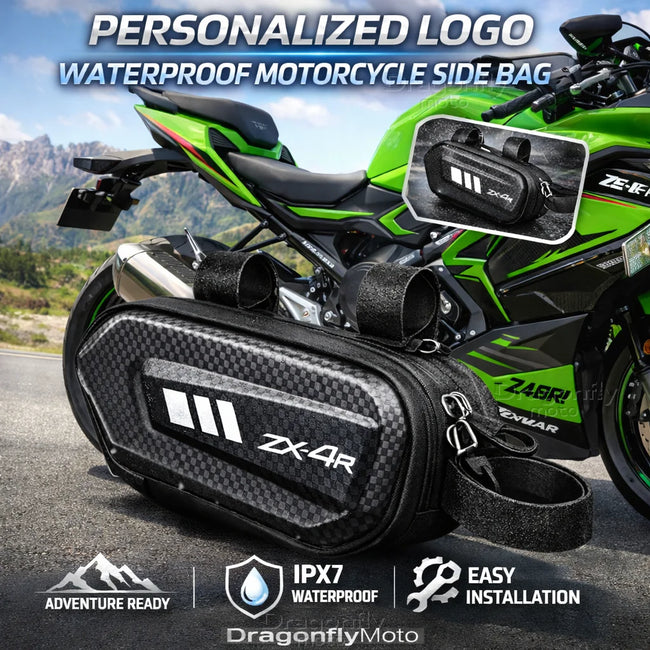 Bolsa Lateral Personalizada para Motocicleta Kawasaki Ninja ZX4RR ZX 4RR Ninja ZX 4R ZX4R com Logo Personalizado à Prova d'Água e Estrutura Dura