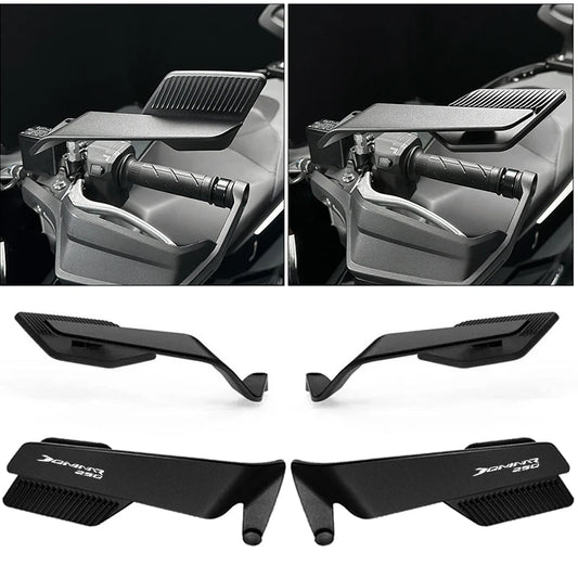 Espelho retrovisor ajustável furtivo para motocicleta, espelhos de asa fixa para bajaj dominar 250 400 pulsar dominar400 2017-2024