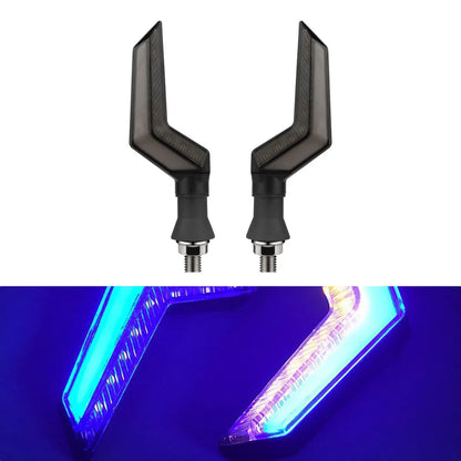 Lâmpada de Sinalização para Motocicleta 2x, LED de Duas Cores, Efeito Dinâmico de Direção, Lâmpada de Advertência Anticolisão para Acessórios de ATV