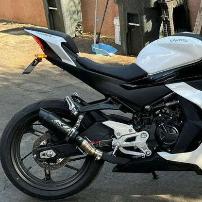 Tubo de escape para motocicleta CFMOTO, aço inoxidável, deslizamento, DB Killer removível, Escape Mid Link, DB Killer, 51mm, 2022 a 2024