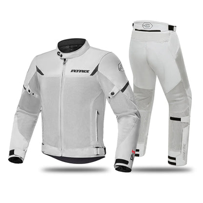 Jaqueta de motocicleta masculina verão respirável corrida motocicleta jaqueta certificação ce proteção equitação roupas listra reflexiva