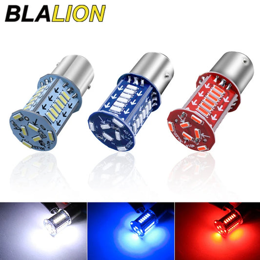 Blalion 2 pçs 1157 led luz de freio estroboscópica bay15d lâmpada 30smd drl água flash invertendo estacionamento sinal volta do carro lâmpada cauda moto
