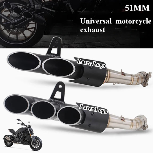 51mm silenciador de escape da motocicleta duplo para baixo deslizamento-on escape esquerdo & direito para moto cmx 500 cmx500 GSX-R750 gsxr750 gsxr 750 yzf