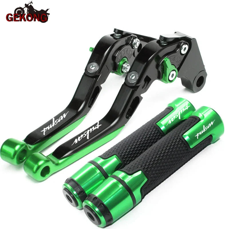 Motocicleta dobrável extensível cnc moto ajustável alavancas de freio embreagem handbar final apertos apto para bajaj pulsar 200 ns/200 rs/200 a
