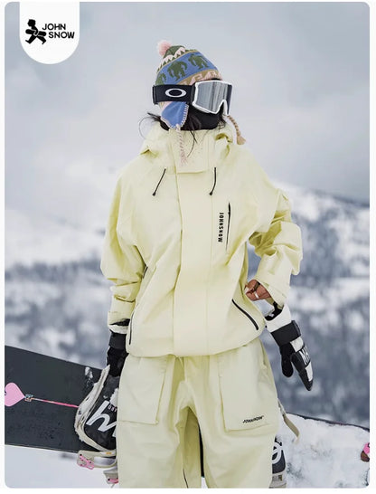 John neve inverno à prova de vento à prova dwindproof água terno de esqui para homens e mulheres esporte ao ar livre quente respirável masculino feminino jaqueta de neve e calças
