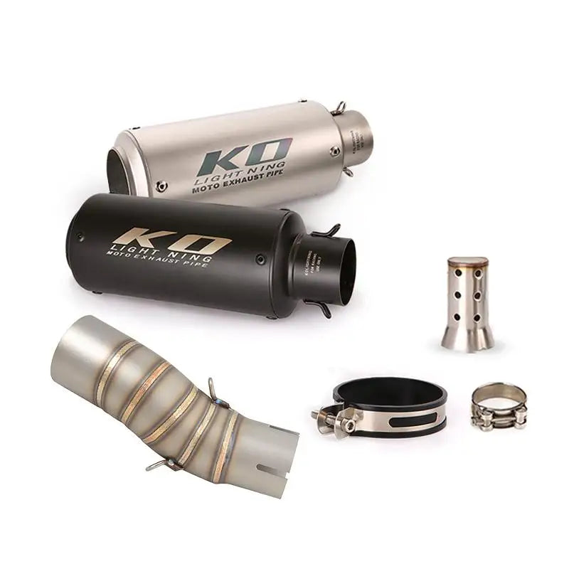Tubo de escape para motocicleta CFMOTO, aço inoxidável, deslizamento, DB Killer removível, Escape Mid Link, DB Killer, 51mm, 2022 a 2024
