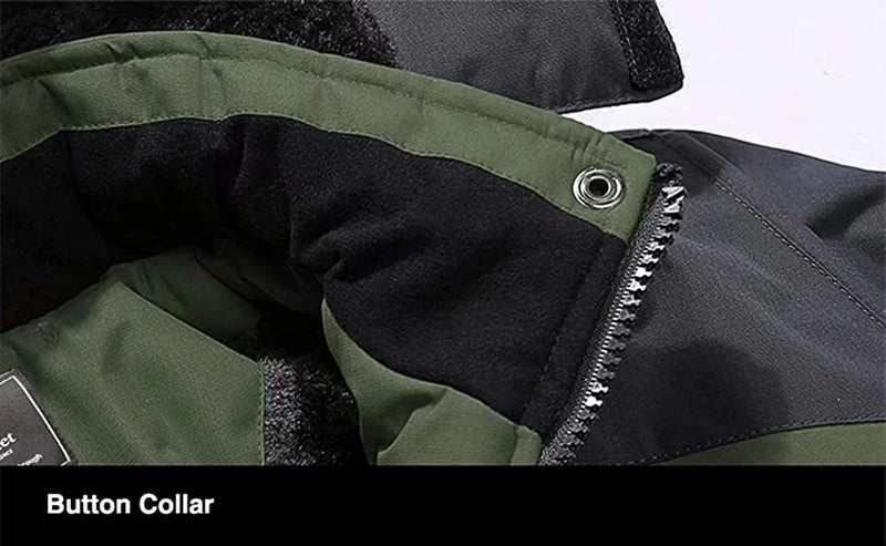 Conjunto de Esqui e Snowboard Masculino de Inverno: Jaqueta e Calça de Fleece Grossas, Quentes, Impermeáveis e à Prova de Vento