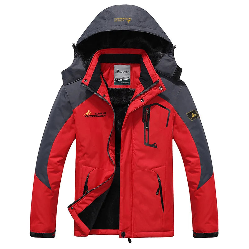 Conjunto de Esqui e Snowboard Masculino de Inverno: Jaqueta e Calça de Fleece Grossas, Quentes, Impermeáveis e à Prova de Vento