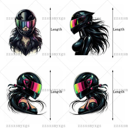 Adesivos de carro para meninas com tema escuro, adequados para corpo de carro, pára-brisa, capacete de motocicleta, porta-malas, decalque de vinil, acessórios de carro