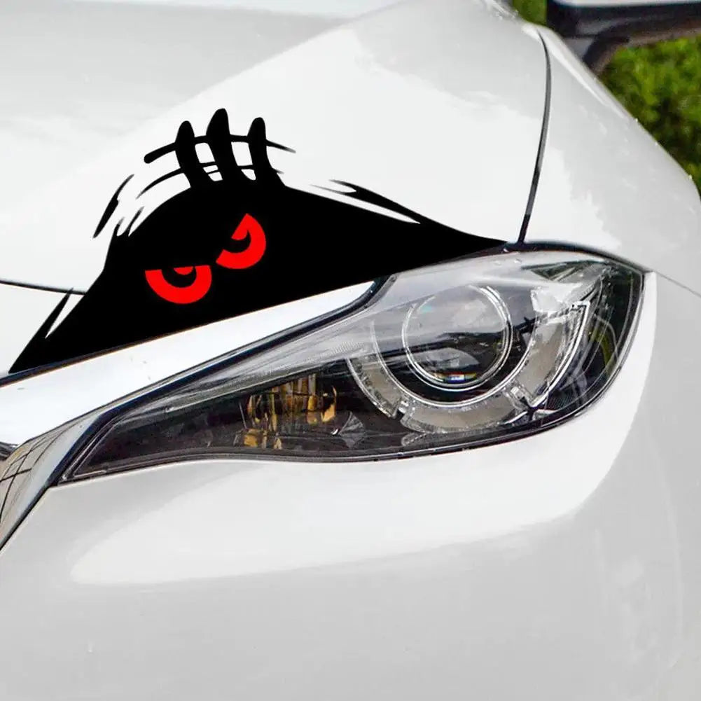 Capa de arranhões à prova d'água espreitando adesivo autoadesivo automático 3D olhos grandes adesivo estilo de carro decoração de farol