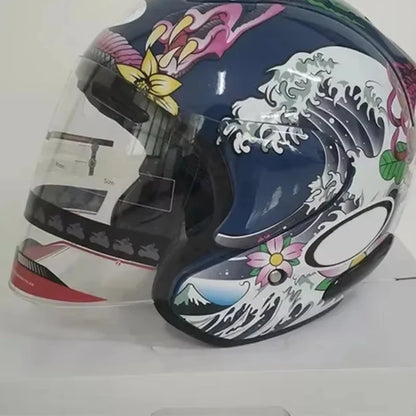 Ram3 oriental dragão meio capacete masculino e feminino motocicleta fora de estrada capacete de verão downhill corrida montanha cruz casco