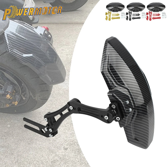 Para-lamas extensor ajustável para roda traseira de motocicleta, transferência de água, liga de alumínio, acessórios universais para scooters