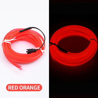 5m Car Interior Atmosfera Iluminação LED Strip 5V DIY Flexível EL Cold Light Line Tube Com USB Auto Decoração Ambient Lamp