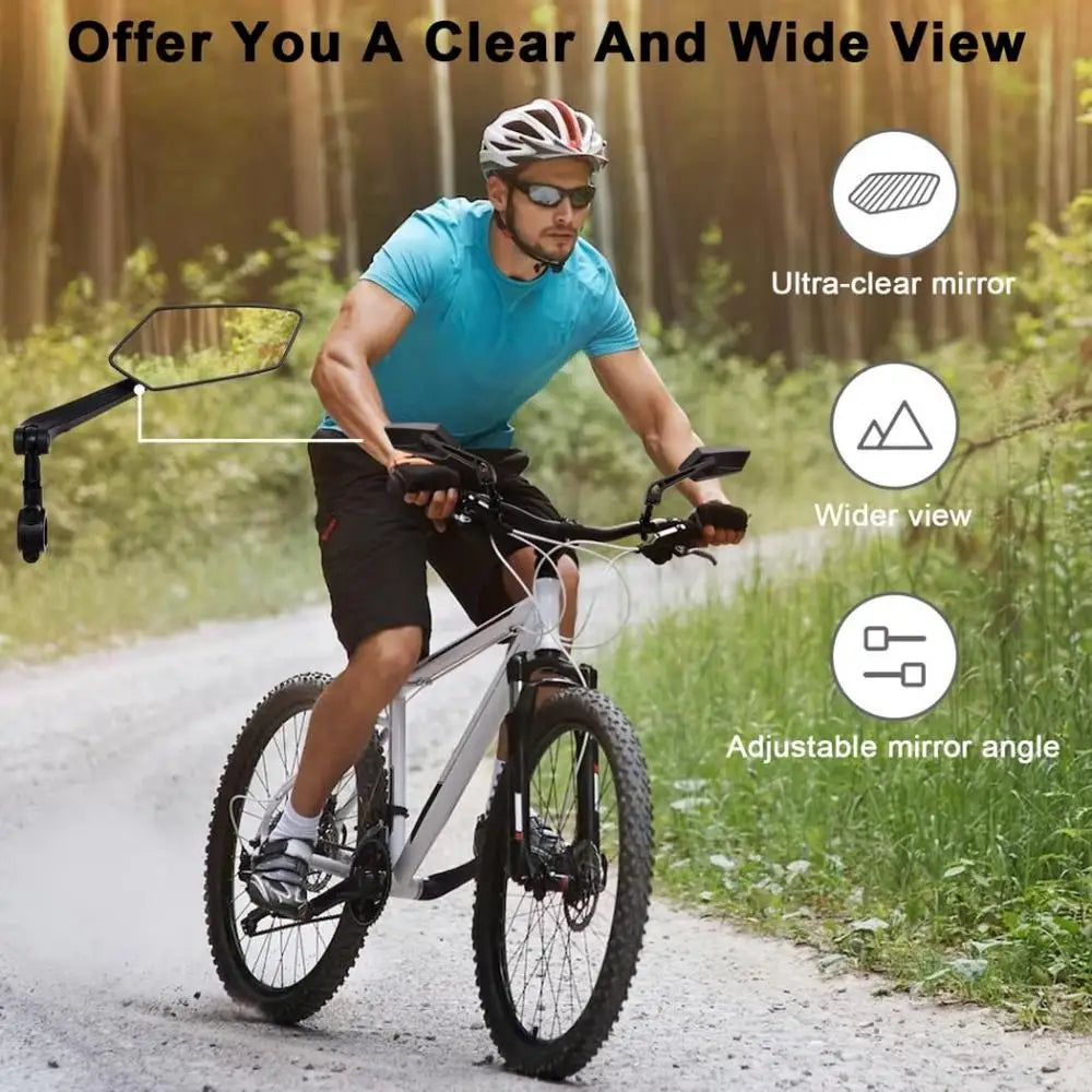 Bicicleta Retrovisor DOMEN 360 °   Girar espelho grande angular ajustável, guidão de bicicleta de estrada, espelhos retrovisores, acessórios de bicicleta