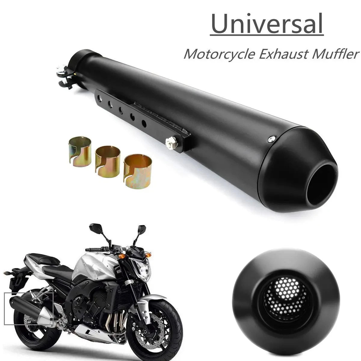 Silenciador de escapamento universal para motocicleta, retrô, vintage, clássico, galvanoplastia, escape moto para cg125 sr400 cb500 vt500 cm300 500 cafe