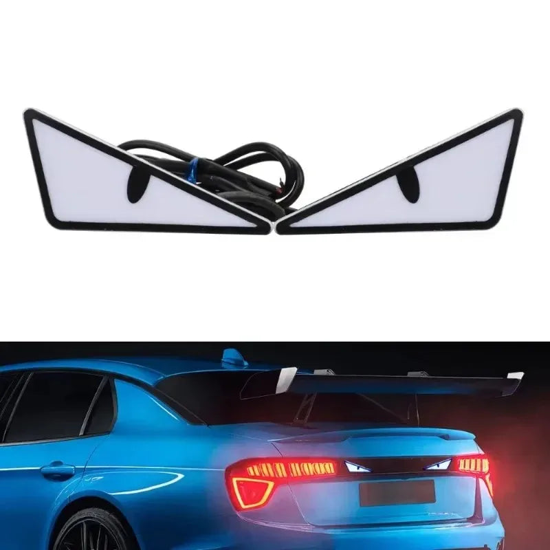 2Pcs LED Devil Eyes Light Demon Eyes Headlight Motorcycle Mini Turn Signal Flasher Tail Lamp Auto Decoration Lights Accessories