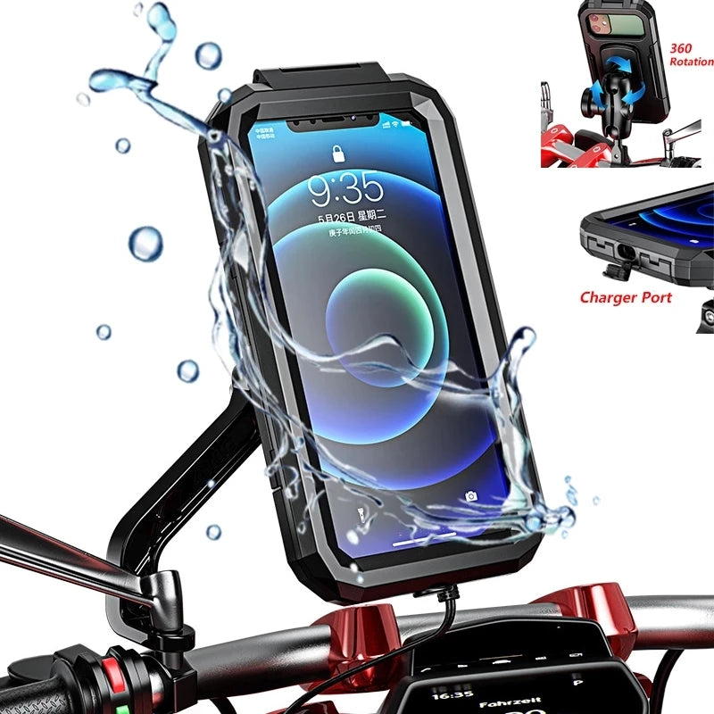 Waterproof Phone Case para bicicleta e motocicleta, celular Mount Bag, moto, scooter, suporte do telefone, guidão, espelho retrovisor, 3 a 8"