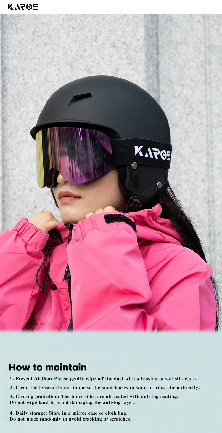 Óculos de Esqui Magnéticos Karos, Dupla Camada, Antiembaçantes, Proteção UV400, Óculos para Homens e Mulheres, Snowboard, Snowmobile, Óculos para Esportes de Inverno