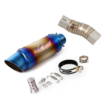 Tubo de escape para motocicleta CFMOTO, aço inoxidável, deslizamento, DB Killer removível, Escape Mid Link, DB Killer, 51mm, 2022 a 2024