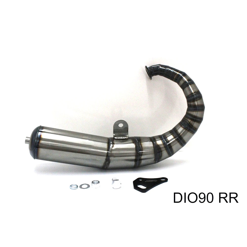 Silenciador de escape de corrida v8 modificado completo para jog2 jog90 jog50 jog 2t ex poche scooter, sistema de escape completo,