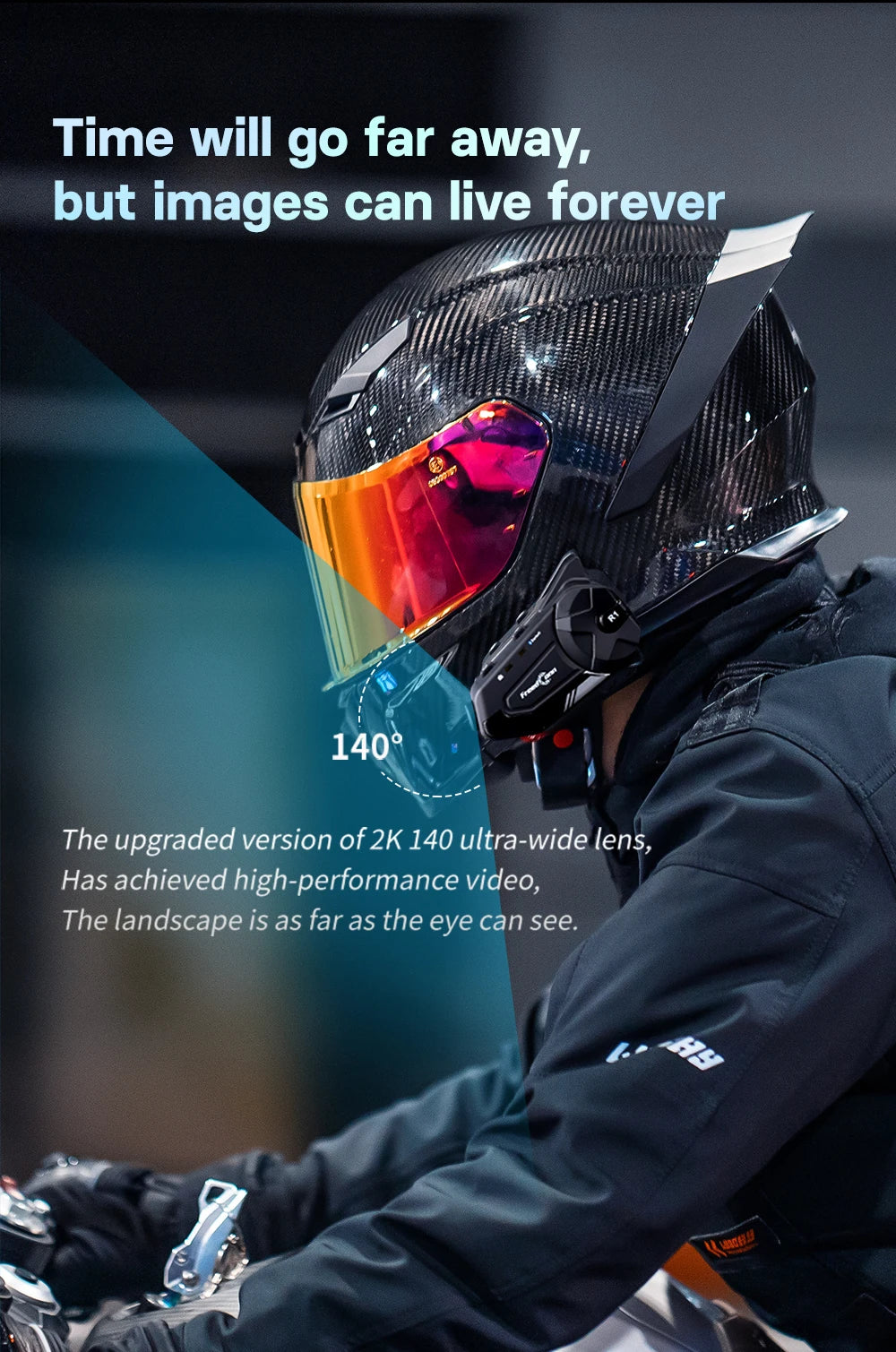 Motocicleta interfone capacete fone de ouvido bluetooth grupo alto-falante fone wi fi app freedconn r1pro moto traço cam moto auto dvr