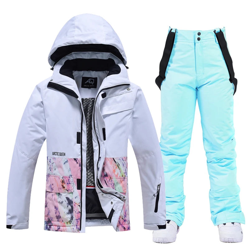 Roupa de neve masculina e feminina, roupas para snowboard, roupas de inverno, esqui, conjuntos de jaqueta e calça de neve, roupas de snowboard, feminino