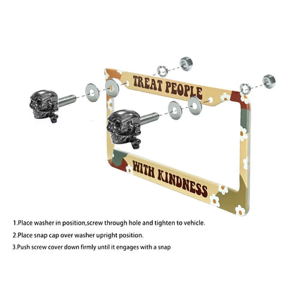 4 Parafusos de Placa de Matrícula com Caveira, Decoração Gótica de Caveiras para Carro, Moto, Caminhão, Veículo