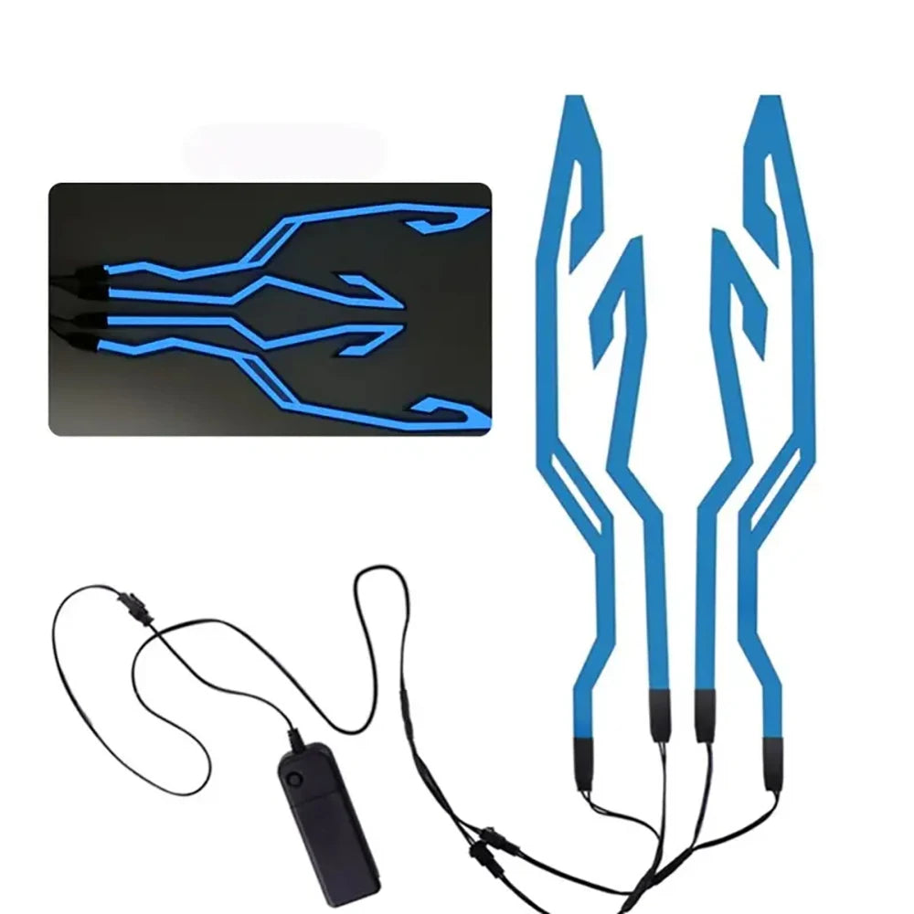 Faixa de luz para capacete, adesivo el, led, luz para capacete de motocicleta, acessórios noturnos, à prova d'água, luz fria