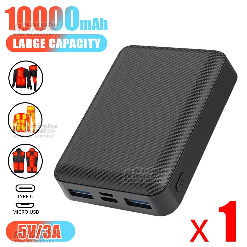 7.4v/3a/20000mah power bank carregador portátil powerbank bateria externa do telefone móvel carregamento rápido para colete aquecido jaqueta calças