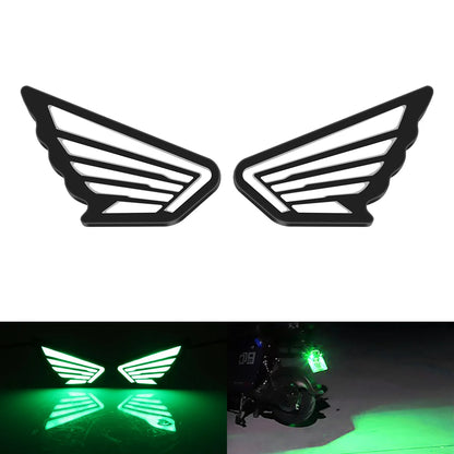 2 Peças Luzes LED para Motocicleta Estilo Asas, Pisca-Pisca Estroboscópico, Olho de Anjo, Luzes de Condução, Luz de Placa, Luz de Sinal de Parada, DRL Branco