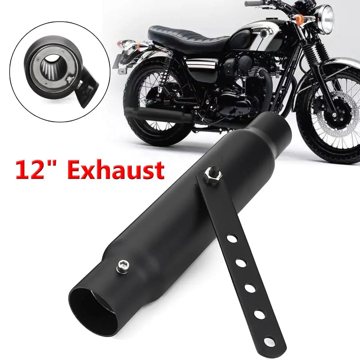 Silenciador de escapamento universal para motocicleta, retrô, vintage, clássico, galvanoplastia, escape moto para cg125 sr400 cb500 vt500 cm300 500 cafe