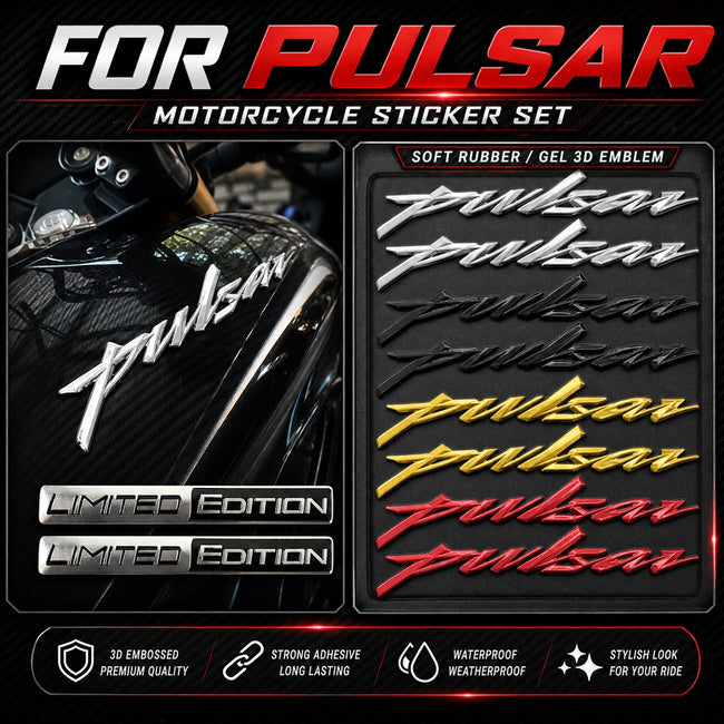 Para Bajaj Pulsar RS 200 NS200 N250 NS 125 150 160 180, Adesivos de Emblema 3D Macios, Adesivos para Motocicleta, Acessórios de Decalque de Logotipo para Carroceria de Moto