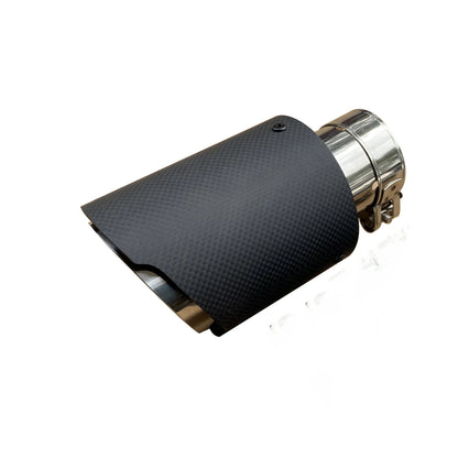 1pc automotivo universal de aço inoxidável tubo escape silenciador fibra carbono guarnição tubo cauda ponta escape