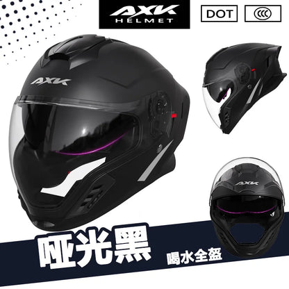Capacete de Motocicleta Integral Certificado DOT para Todas as Estações com Design para Beber Água, Masculino e Feminino, para Pilotagem de Inverno