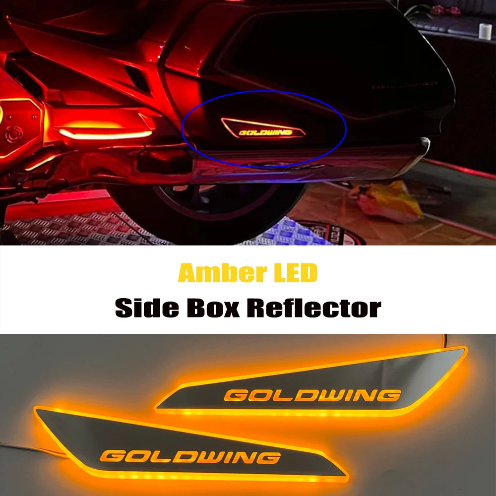 Goldwing 1800 goldwing1800 novos acessórios refletor dianteiro da motocicleta luzes led caixa lateral traseira refletor para honda gl1800 2018-