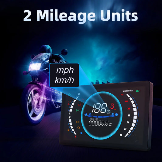 Maimei 12v universal ajustável led digital velocímetro da motocicleta rpm painel com engrenagem de temperatura 199 km/h para honda ex5