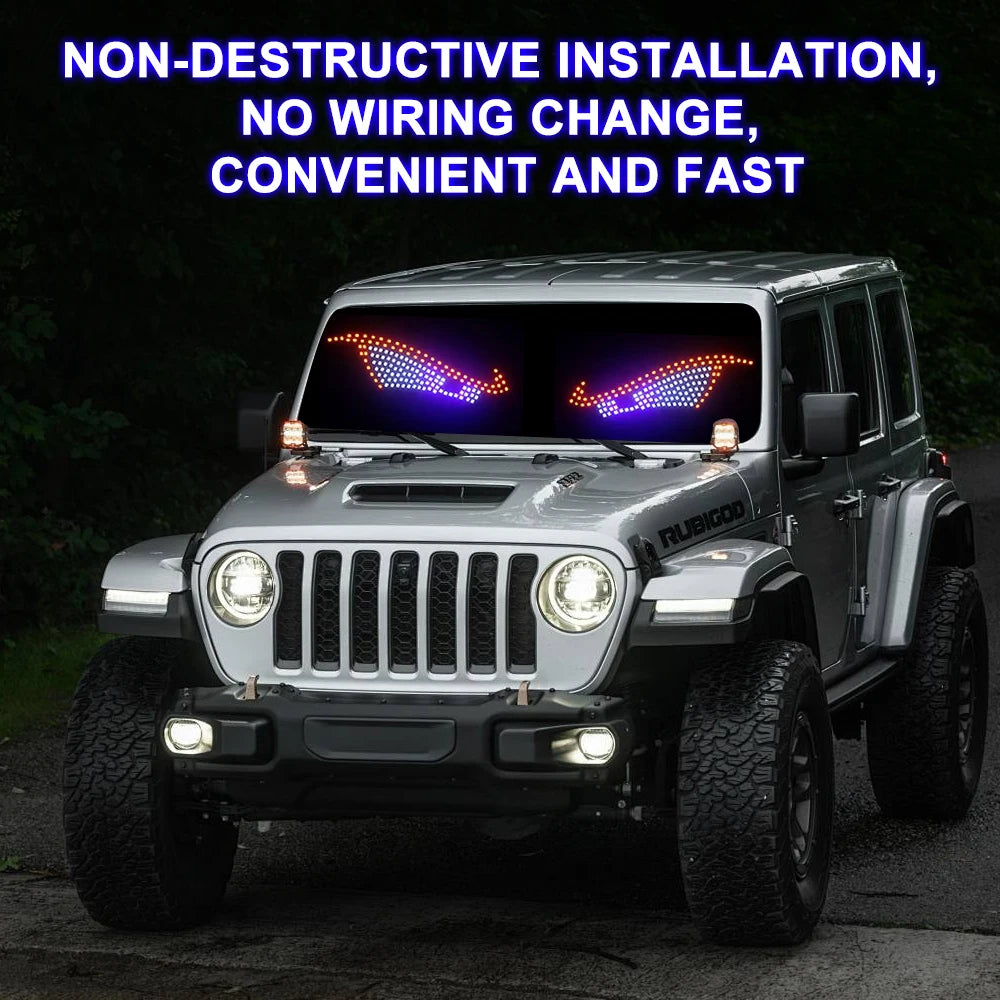Car LED Devil Eyes Light Decorative Lights USB Warning Lights Dynamic Demon Eye Lights Atmosphere Light Auto Accessories