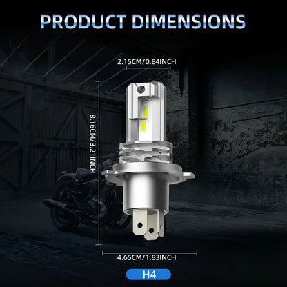 H4 led lâmpadas de farol da motocicleta hi lo feixe moto luzes para yamaha kawasaki suzuki h4 lâmpada led com canbus farol da motocicleta