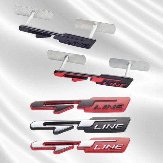 3d metal gt linha grade emblema frente emblema traseiro tronco corpo adesivo para sorento k6 peugeot 508 307 3008 207 hyundai acessório