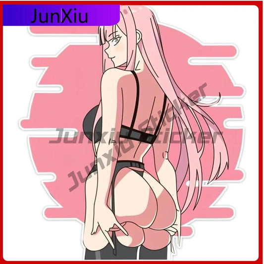 Anime feminino adesivo adequado para janelas de carro pára-choques computadores laptops paredes de vidro à prova dwaterproof água acessórios exteriores capa do carro wate